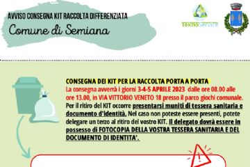 Consegna kit per raccolta rifiuti &quot;porta a porta&quot;